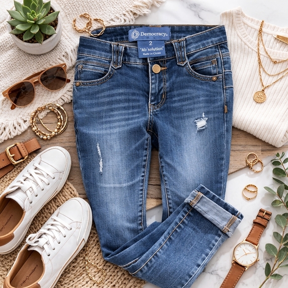 Democracy Absolution Distressed Skinny Jeans Size 2 Blue - Picture 2 of 7